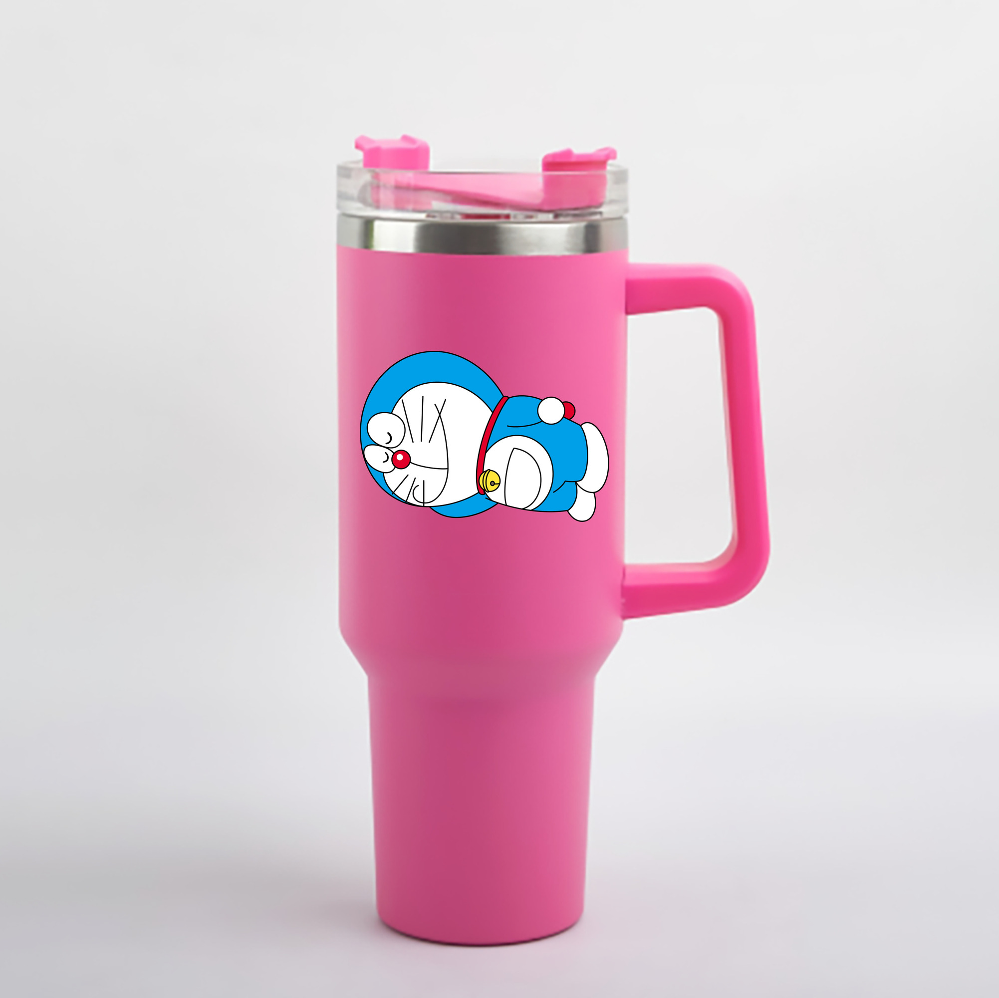 （画像用） ドラえもん Doraemon 1200mL車用タンブラー - クリスタルステッカー（プラスチックストロー付き）